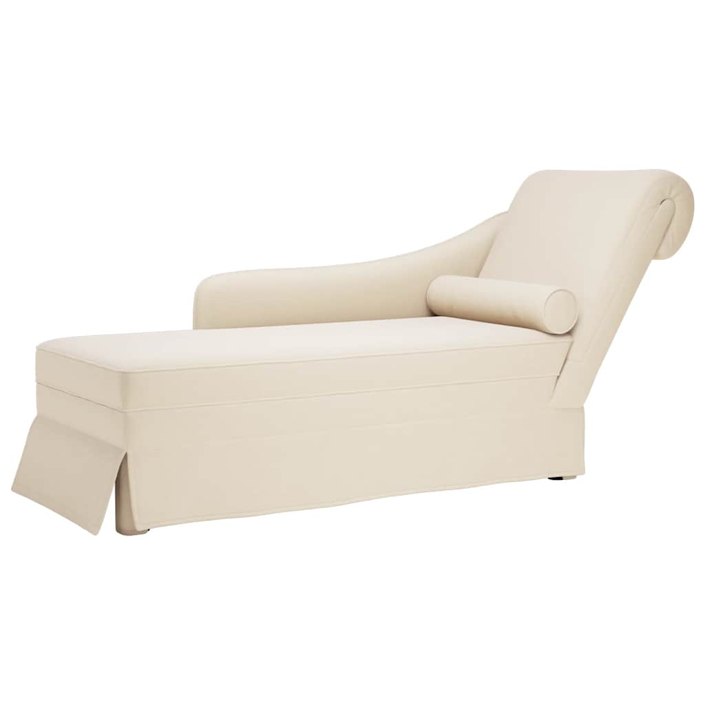 chaiselong med bolster og højre armlæn hør