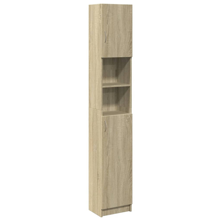 badeværelsesskab 32x25,5x190 cm konstrueret træ sonoma-eg