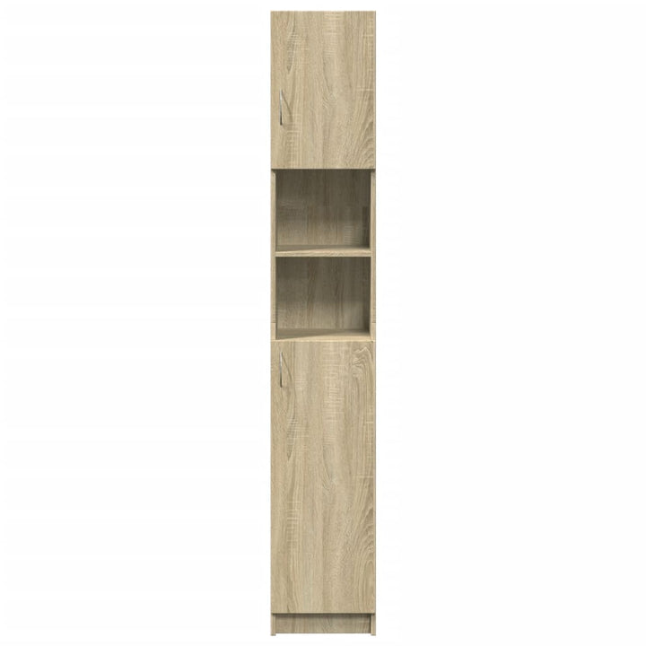 badeværelsesskab 32x25,5x190 cm konstrueret træ sonoma-eg