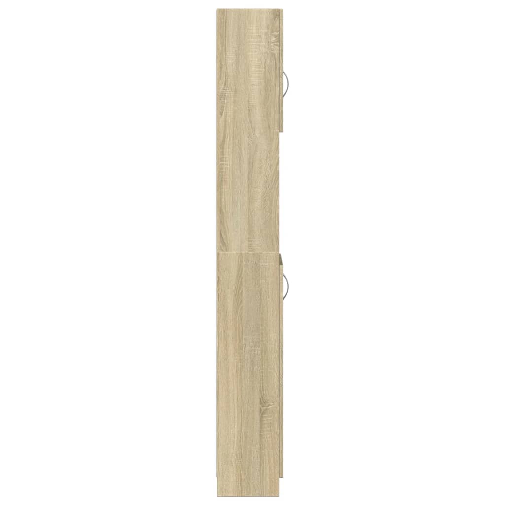 badeværelsesskab 32x25,5x190 cm konstrueret træ sonoma-eg