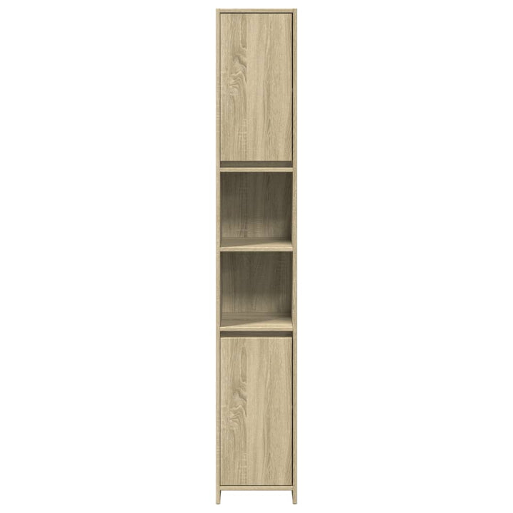 badeværelsesskab 30x30x183,5 cm konstrueret træ sonoma-eg