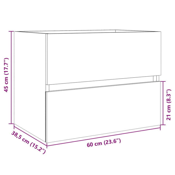 vaskeskab 60x38,5x45 cm konstrueret træ sonoma-eg