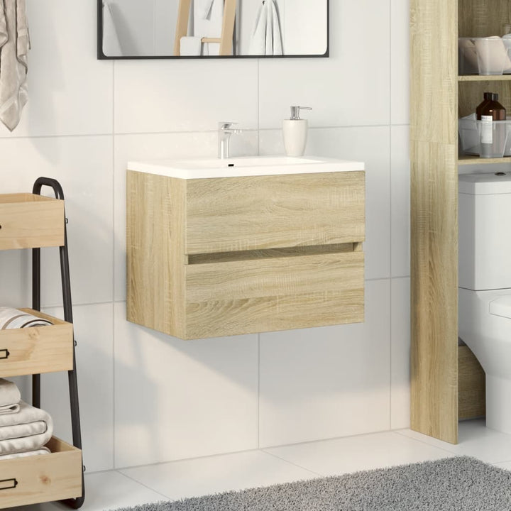 vaskeskab 60x38,5x45 cm konstrueret træ sonoma-eg