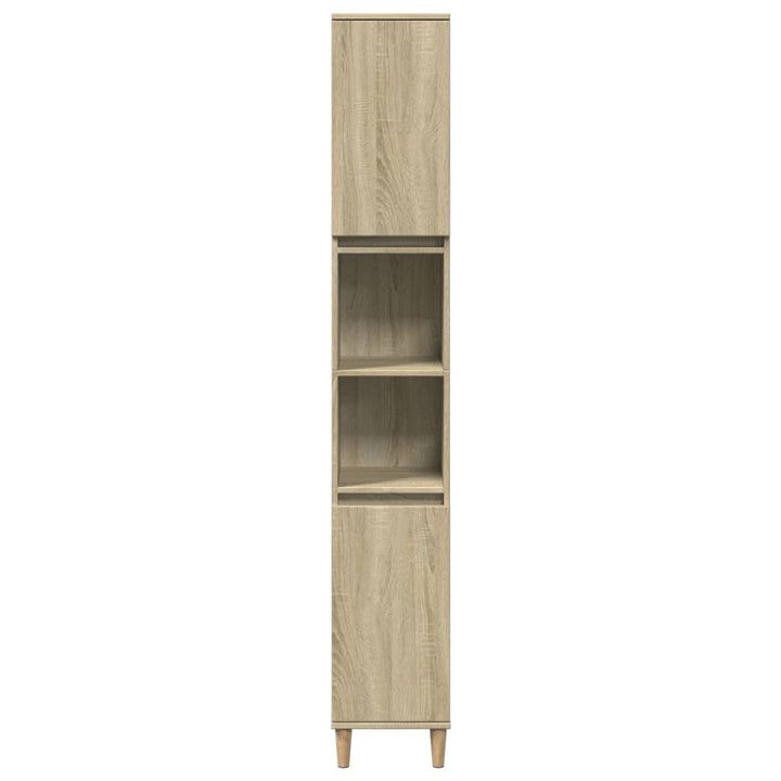 badeværelsesskab 30x30x190 cm konstrueret træ sonoma-eg