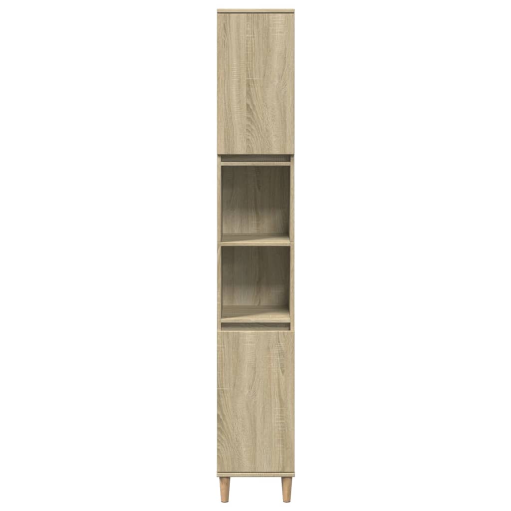 badeværelsesskab 30x30x190 cm konstrueret træ sonoma-eg