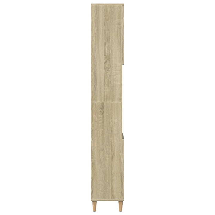 badeværelsesskab 30x30x190 cm konstrueret træ sonoma-eg