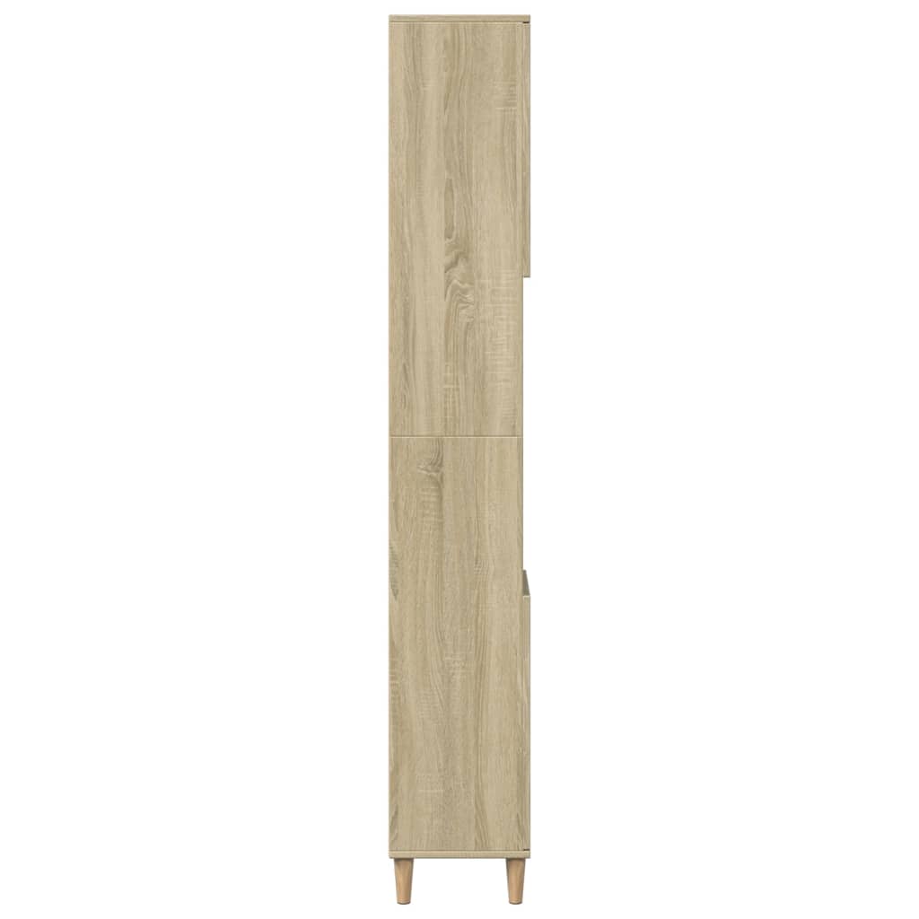 badeværelsesskab 30x30x190 cm konstrueret træ sonoma-eg