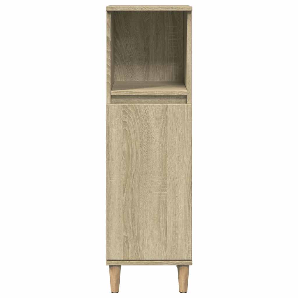 badeværelsesskab 30x30x100 cm konstrueret træ sonoma-eg