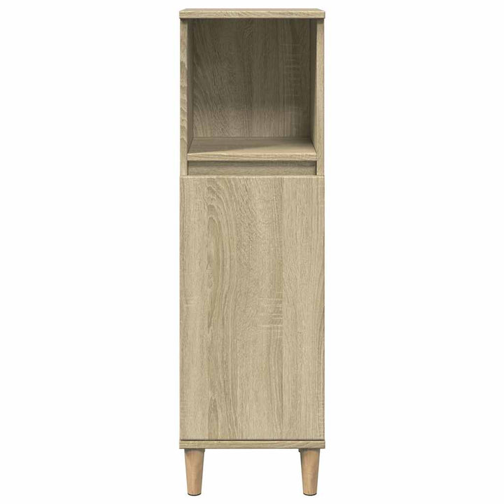 badeværelsesskab 30x30x100 cm konstrueret træ sonoma-eg