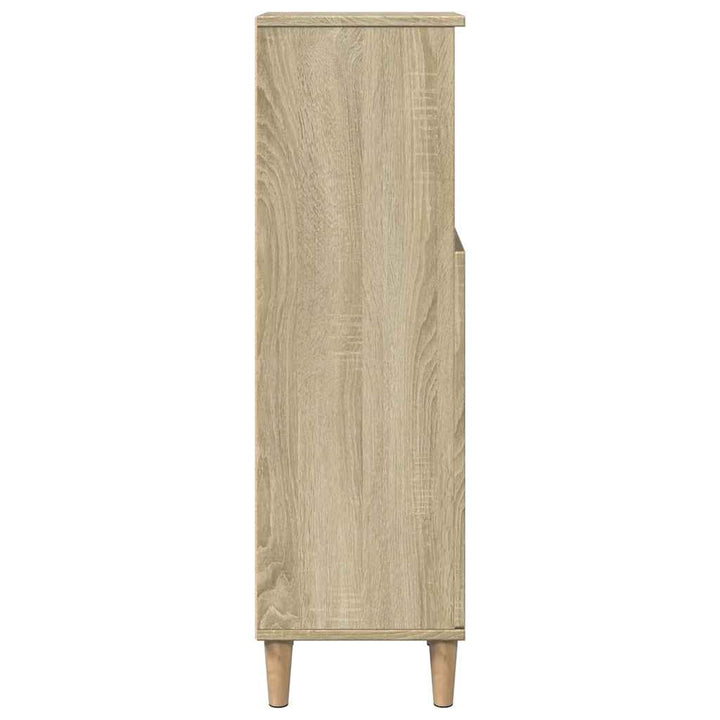 badeværelsesskab 30x30x100 cm konstrueret træ sonoma-eg