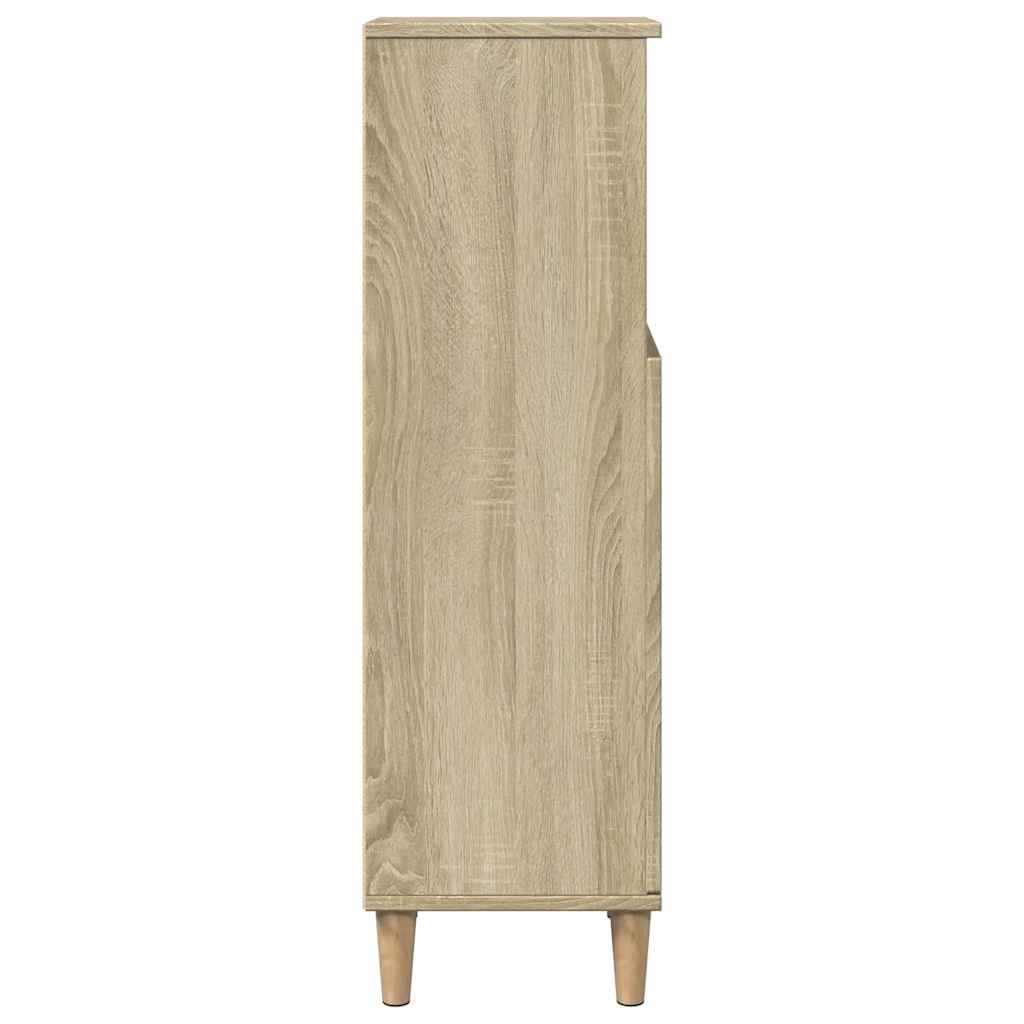 badeværelsesskab 30x30x100 cm konstrueret træ sonoma-eg