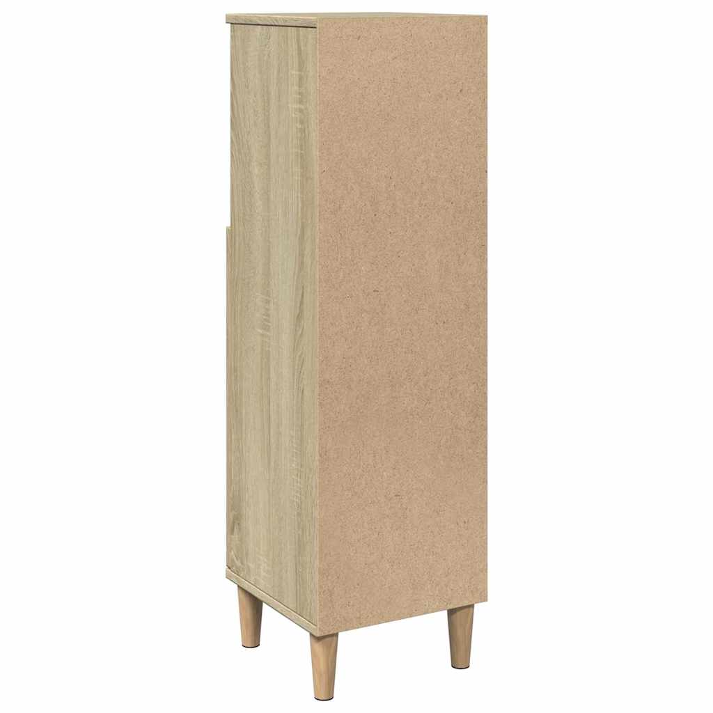 badeværelsesskab 30x30x100 cm konstrueret træ sonoma-eg