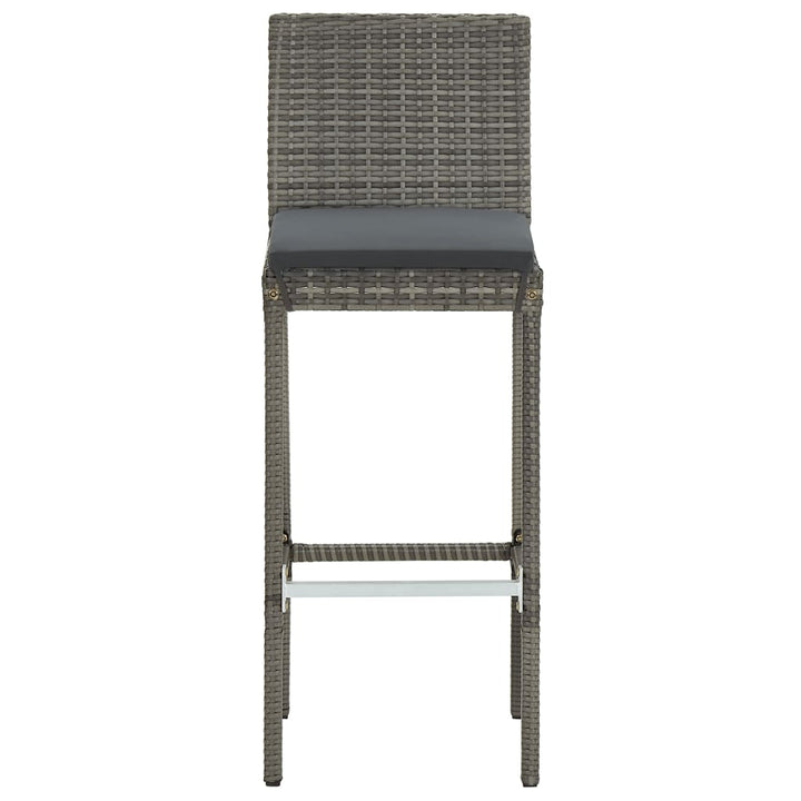 barsæt til haven 3 dele massivt akacietræ og polyrattan grå