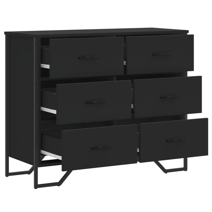 kommode 91x35,5x74,5 cm konstrueret træ sort