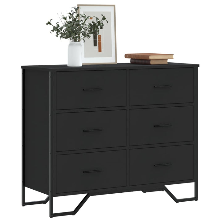 kommode 91x35,5x74,5 cm konstrueret træ sort