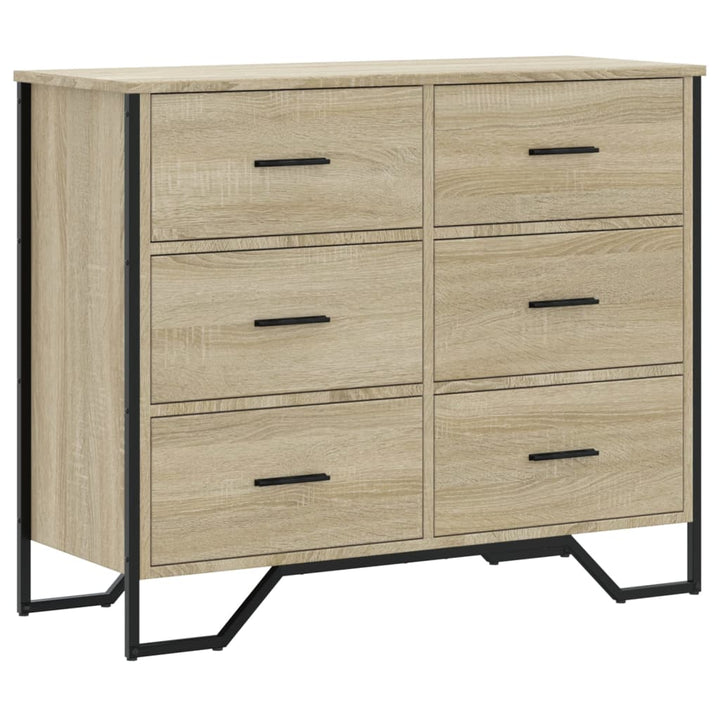 kommode 91x35,5x74,5 cm konstrueret træ sonoma-eg