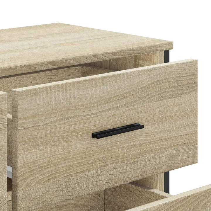 kommode 91x35,5x74,5 cm konstrueret træ sonoma-eg