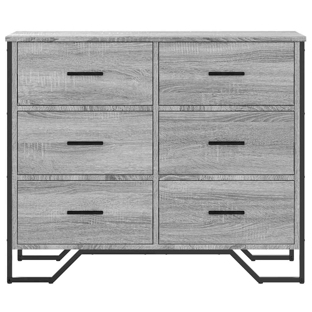 kommode 91x35,5x74,5 cm konstrueret træ sonoma-eg