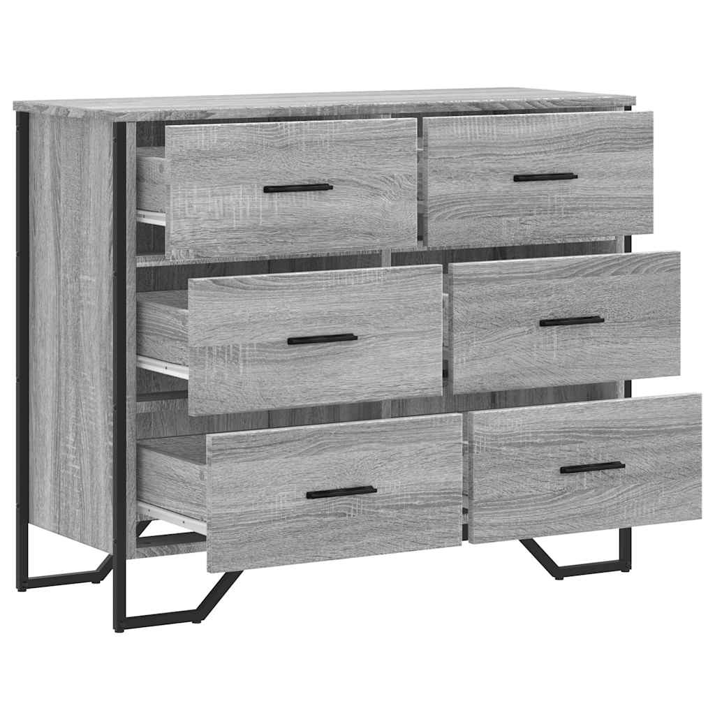 kommode 91x35,5x74,5 cm konstrueret træ sonoma-eg