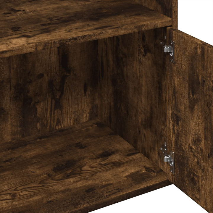 bogreol 100x36x189 cm konstrueret træ røget egetræsfarve