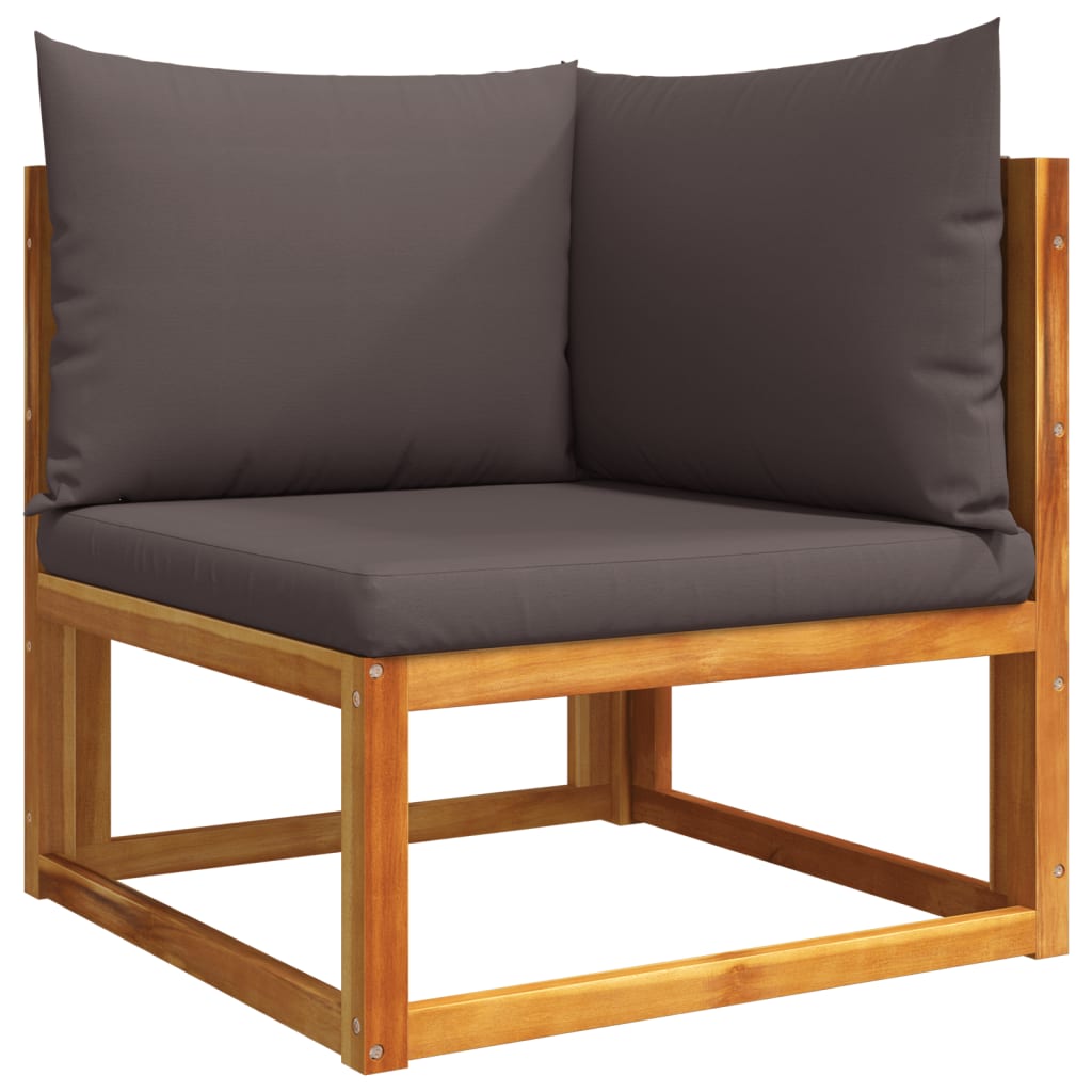 11-delt havesofasæt med hynder træ akacie og reb