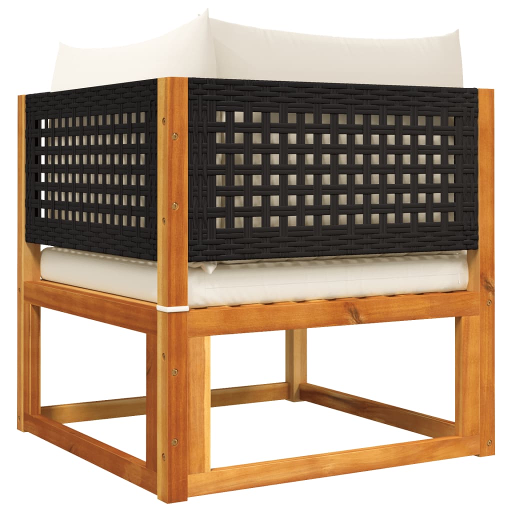 10-delt havesofasæt med hynder træ akacie og rattan