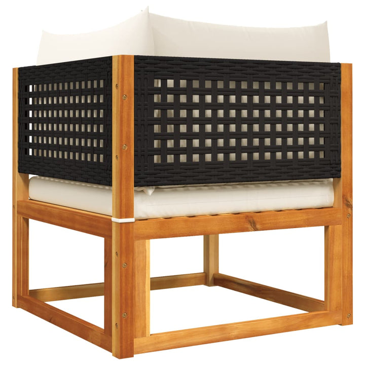 10-delt havesofasæt med hynder træ akacie og rattan