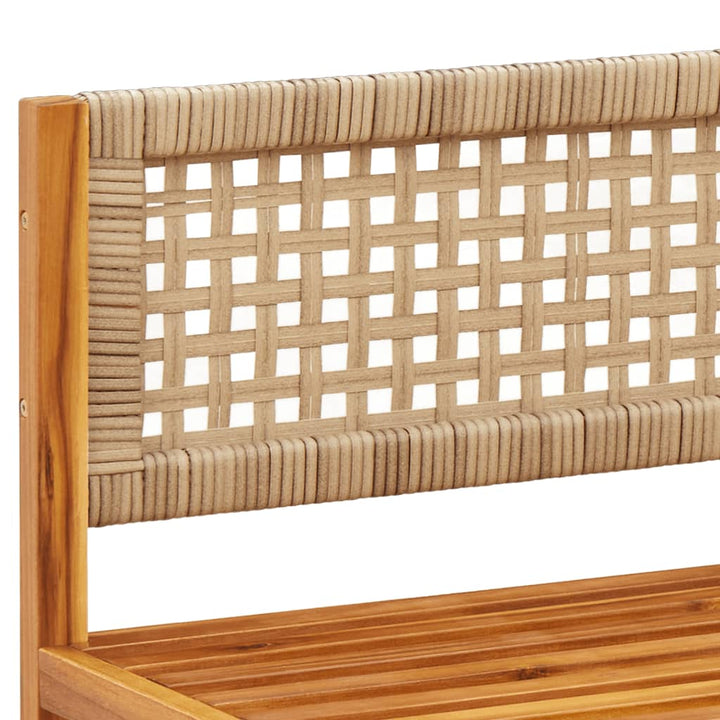 havesofasæt med 4 dele og hynder i træ akacie og rattan