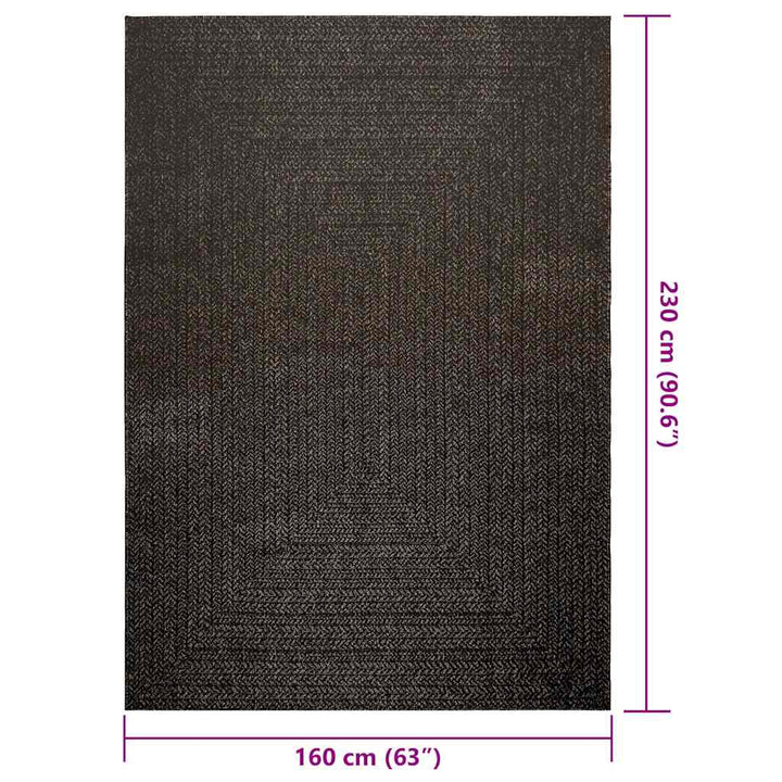 gulvtæppe ZIZUR 160x230cm jute-look indendørs udendørs