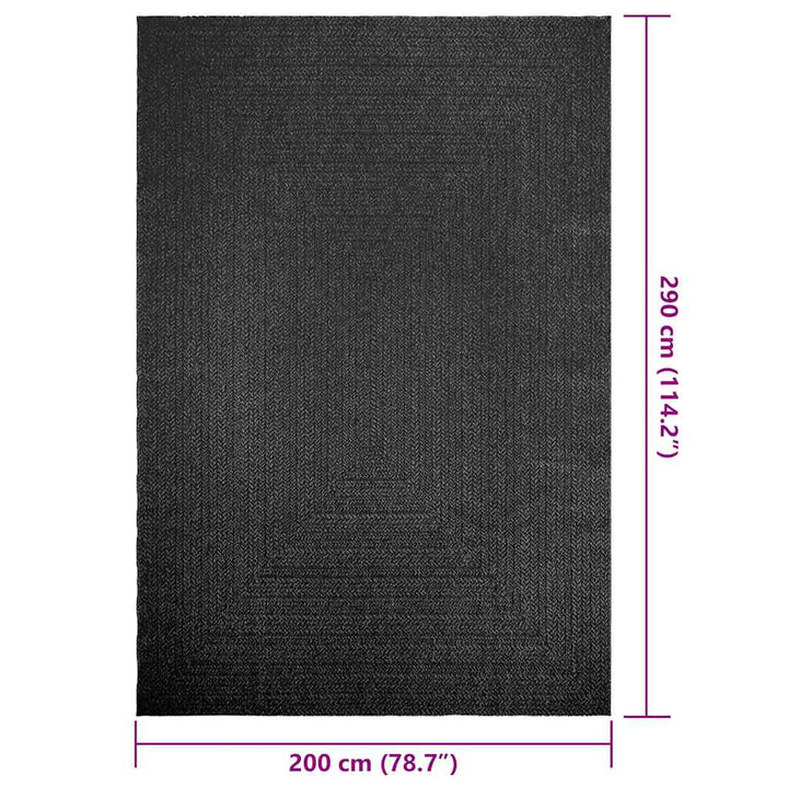 gulvtæppe ZIZUR 200x290cm jute-look indendørs udendørs