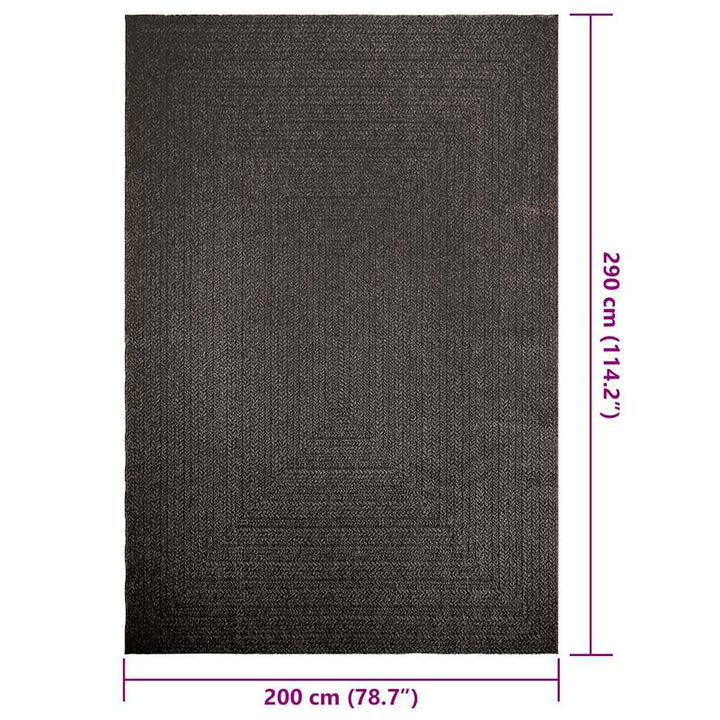 gulvtæppe ZIZUR 200x290cm jute-look indendørs udendørs