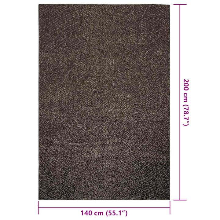 gulvtæppe ZIZUR 140x200cm jute-look indendørs udendørs