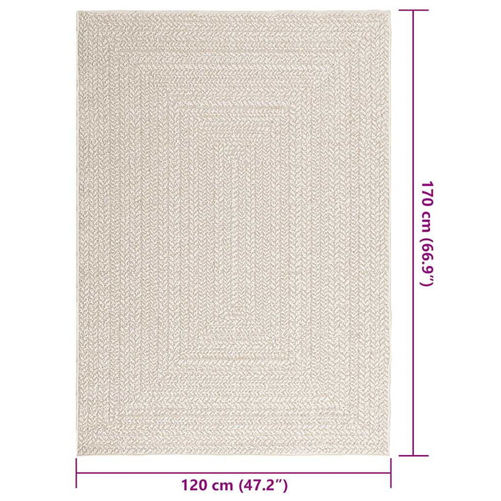 gulvtæppe ZIZUR 120x170 cm jute-look indendørs og udendørs