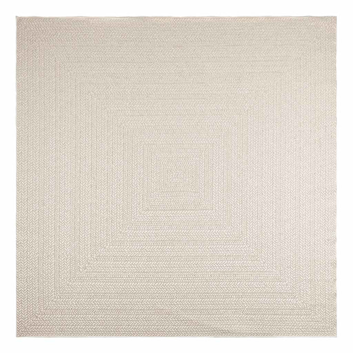gulvtæppe ZIZUR 240x240 cm jute-look indendørs og udendørs