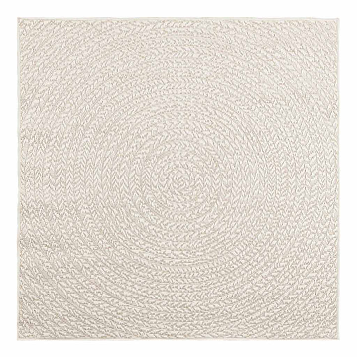 gulvtæppe ZIZUR 120x120 cm jute-look indendørs og udendørs