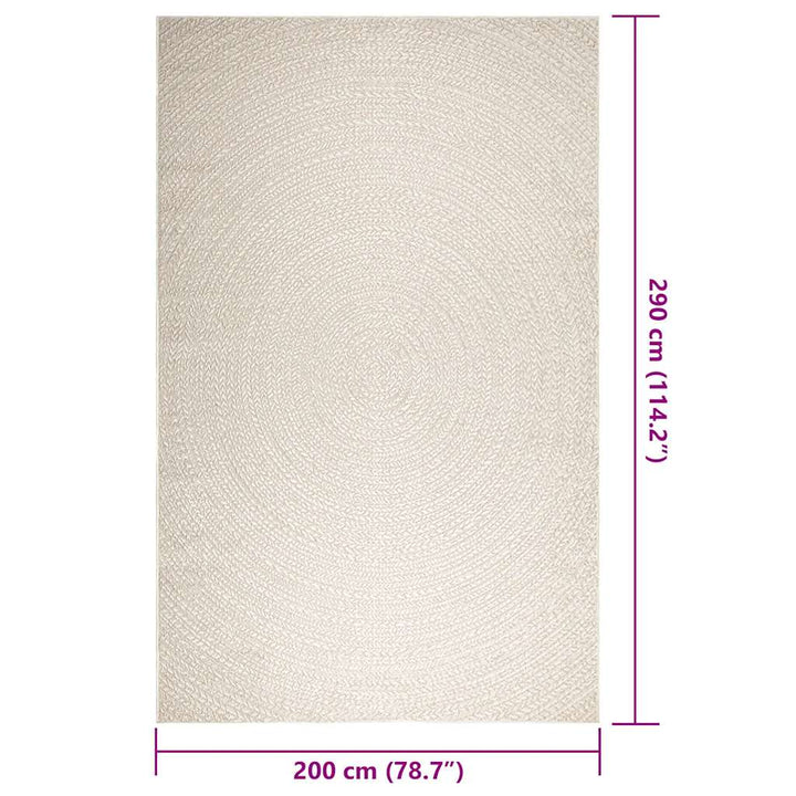 gulvtæppe ZIZUR 200x290 cm jute-look indendørs og udendørs