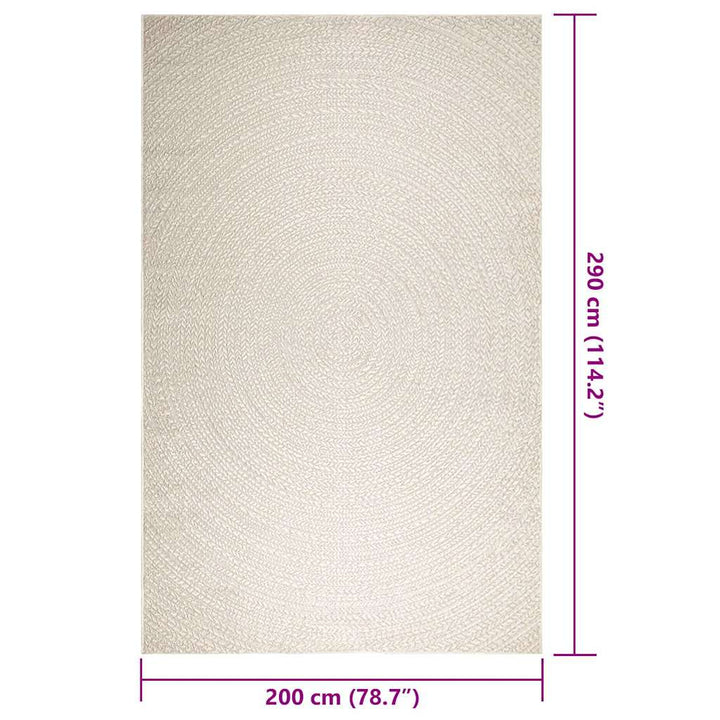 gulvtæppe ZIZUR 200x290 cm jute-look indendørs og udendørs