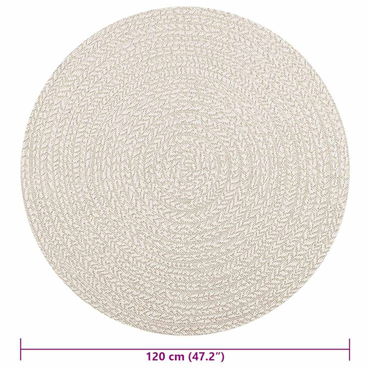 gulvtæppe ZIZUR Ø 120 cm jute-look indendørs og udendørs