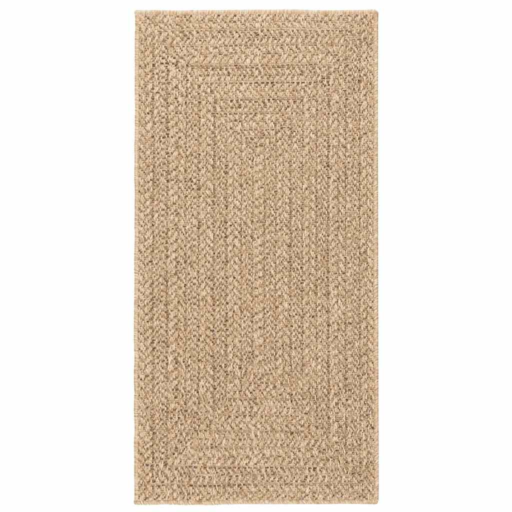 gulvtæppe ZIZUR beige 60x110 cm jute-look indendørs og udendørs
