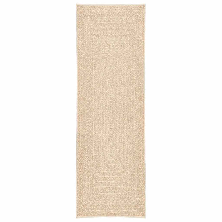 gulvtæppe ZIZUR beige 80x250 cm jute-look indendørs og udendørs