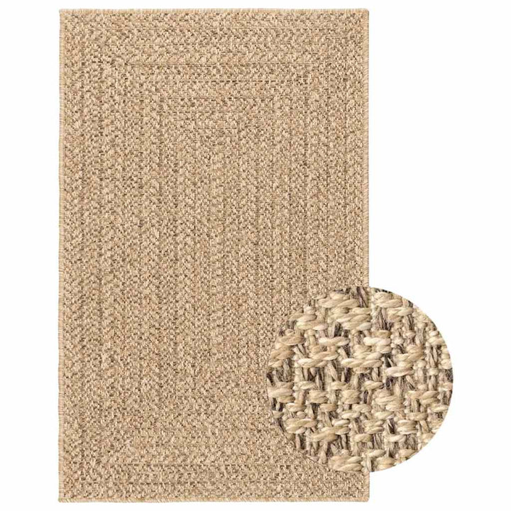 gulvtæppe ZIZUR beige 160x230cm jute-look indendørs og udendørs
