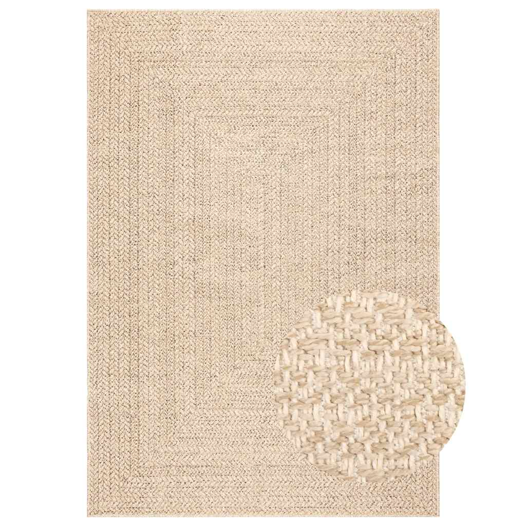 gulvtæppe ZIZUR beige 160x230cm jute-look indendørs og udendørs
