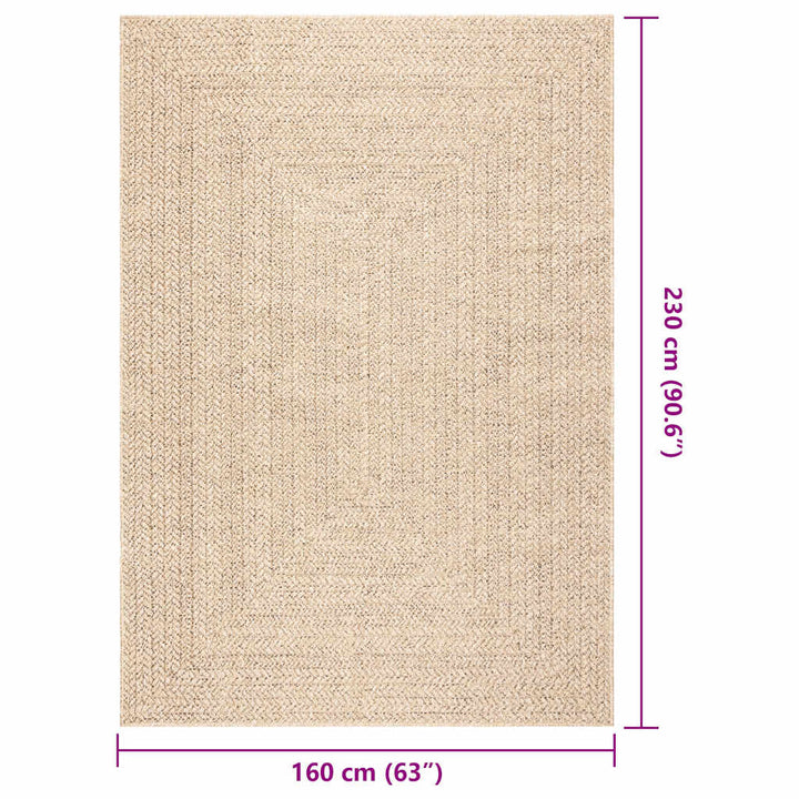 gulvtæppe ZIZUR beige 160x230cm jute-look indendørs og udendørs