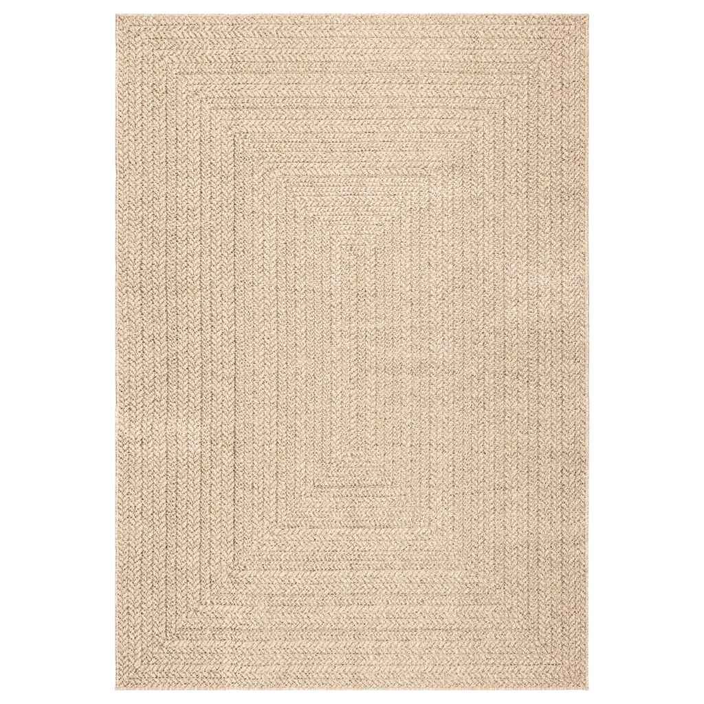 gulvtæppe ZIZUR beige 200x290cm jute-look indendørs og udendørs