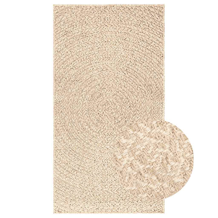 gulvtæppe ZIZUR beige 60x110 cm jute-look indendørs og udendørs