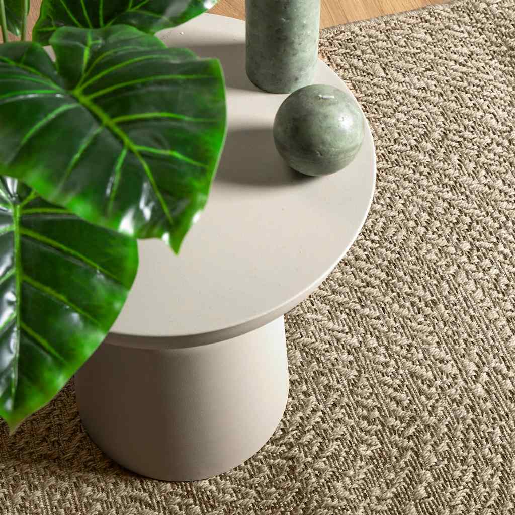 gulvtæppe ZIZUR beige 80x150 cm jute-look indendørs og udendørs