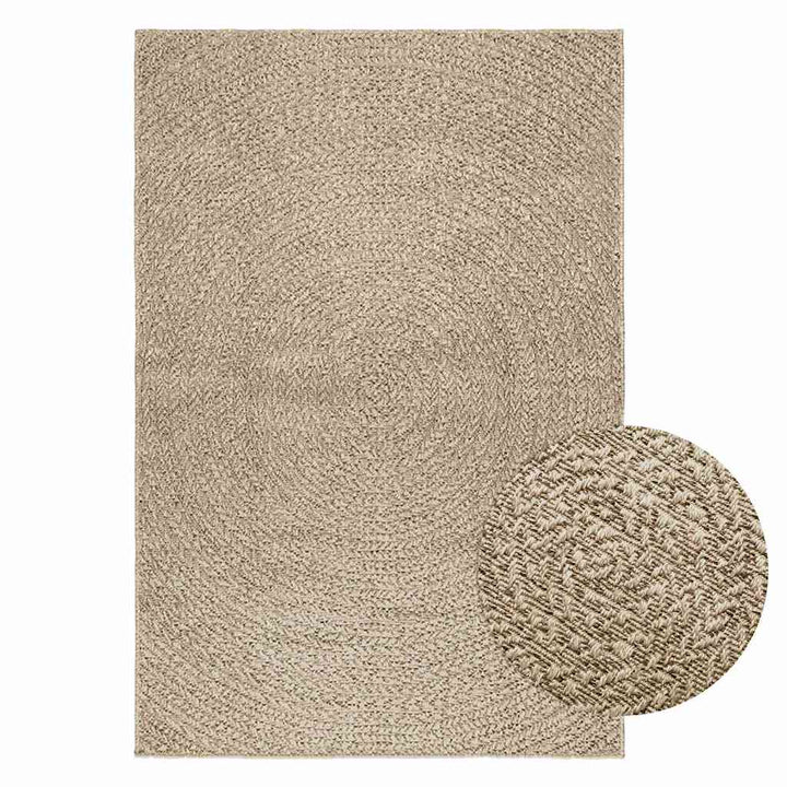 gulvtæppe ZIZUR beige 120x170cm jute-look indendørs og udendørs