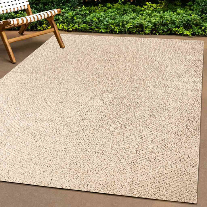 gulvtæppe ZIZUR beige 120x170cm jute-look indendørs og udendørs