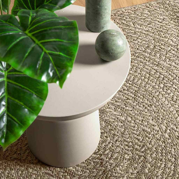 gulvtæppe ZIZUR beige 140x200cm jute-look indendørs og udendørs