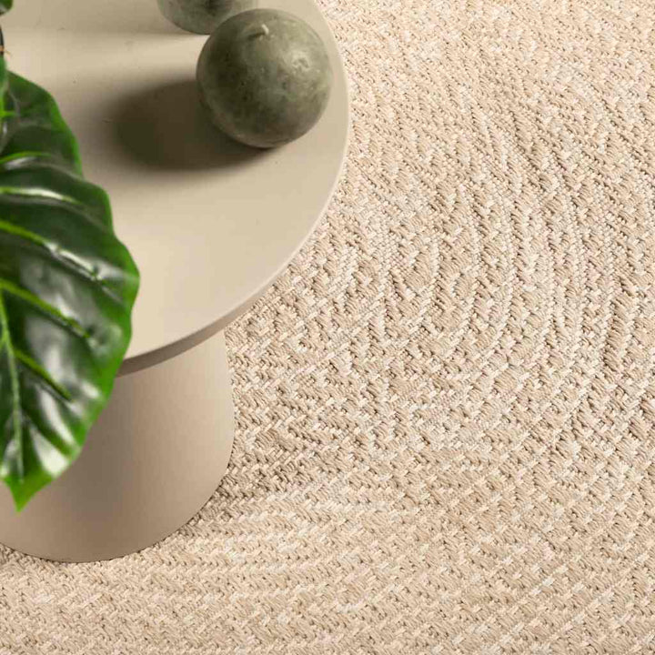 gulvtæppe ZIZUR beige 200x200cm jute-look indendørs og udendørs